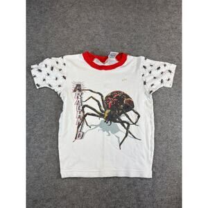Vintage 90s Arachnid Spider Graphic T Shirt Boys 14 White Red Casual Streetwear